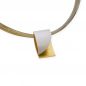 Mobile Preview: Kunstvoll gefalteter Anhänger aus Edelstahl und Gold mit einmaligem Design: Jetzt versandkostenfrei im Perlenmarkt OnlineShop bestellen!