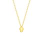 Preview: An einer feinen Gliederkette aus hängt ein ein einzelner Anhänger in Form einer der Natur nachgebildeten Eichel. Kette und Anhänger werden aus 14 Karat Gold (585) von Krinaki Jewelry in in eigener Werkstatt in Athen handgefertigt.