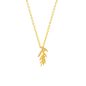 Preview: Diese stilvolle Gliederkette von Krinaki Jewelry hat einen fantastischen Olivenzweig als Anhänger. Der Zweig mit kleinen Oliven verjüngt sich nach unten. Handgefertigt aus 14 Karat Gold in Athen.