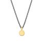 Preview: Ein schlichtes und verspieltes kleines Gold-Plättchen als Anhänger an einer feinen schwarzen Gliederkette. Diese zauberhafte Halskette von Krinaki Jewelry ist einfach perfekt und wird in Athen handgefertigt aus 14 kt Gold (Feingehalt 585 mit Prägung).