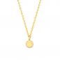 Preview: Ein schlichtes und verspieltes kleines Gold-Plättchen als Anhänger an einer feinen Gliederkette. Diese zauberhafte Halskette von Krinaki Jewelry ist einfach perfekt und wird in Athen handgefertigt aus 14 kt Gold (Feingehalt 585 mit Prägung).
