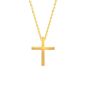Preview: An der schlichten, goldenen Gliederkette hängt ein herrliches, großes Kreuz mit lateinischen Proportionen. Handgefertigt aus 14 Karat Gold in Athen von Krinaki Jewelry!