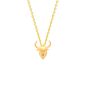 Preview: Die feine Gliederkette von Krinaki Jewelry trägt einen fantastischen, goldenen Stierkopf, plastisch und detailverliebt gefertigt mit spitzen Hörnern und kleinen Ohren. Aus 14 kt Gold in Athen handgefertigt.