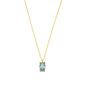 Mobile Preview: Die klassisch elegante Halskette von Krinaki Jewelry mit hellblau-glitzerndem Blautopas in facettiertem Ovalschliff, gefasst in 14 Karat Gold wartet schon im Perlenmarkt auf Dich! Jetzt entdecken!