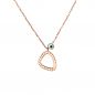 Preview: Elegante Halskette mit glitzerndem Anhänger aus rosévergoldetem, zirkonia-besetztem Sterling Silber. Kurshuni Schmuck wird in Istanbul handgefertigt. Jetzt versandkostenfrei im Perlenmarkt OnlineShop bestellen!