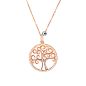 Preview: Fantastische Halskette mit wunderschönem Baum des Lebens aus rosévergoldetem Sterling Silber, umrundet von glitzernden Zirkonias. Kurshuni Schmuck wird in Istanbul handgefertigt. Jetzt versandkostenfrei im Perlenmarkt OnlineShop bestellen!
