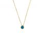 Preview: Zarte Halskette mit bezauberndem, kleinem Türkis-Anhänger mit goldener Fassung. Kurshuni Schmuck wird in Istanbul handgefertigt. Jetzt im Perlenmarkt OnlineShop bestellen!
