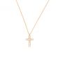 Preview: Zierliche kleine Halskette mit zirkonia-besetztem Kreuz aus rosévergoldetem Sterling Silber. Kurshuni Schmuck wird in Istanbul handgefertigt. Jetzt versandkostenfrei im Perlenmarkt OnlineShop bestellen!