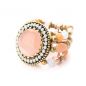 Preview: Jetzt neu im Perlenmarkt OnlineShop: Der entzückende Exoal Ring Round Crystal mit toller Kombination aus Rosenquarz und funkelndem Kreis aus Swarovski Elements aus der Exoal Sommerkollektion 2014. Exoal Schmuck wird aus Naturmaterialien hergestellt.