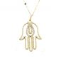 Preview: Zauberhafte Kurshuni Halskette mit feiner, goldener Gliederkette und funkelnder Hand der Fatima. Kurshuni Schmuck wird in Istanbul handgefertigt. Jetzt versandkostenfrei im Perlenmarkt OnlineShop bestellen!