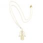 Preview: Zauberhafte Kurshuni Halskette mit feiner, goldener Gliederkette und funkelnder Hand der Fatima: Jetzt versandkostenfrei im Perlenmarkt OnlineShop bestellen!