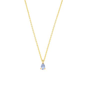 Die hinreißende Halskette von Krinaki Jewelry mit ihrem funkelnden Tropfen aus facettiertem Blautopas, gefasst in 14 Karat Gold wartet schon im Perlenmarkt OnlineShop auf Dich! Jetzt entdecken!