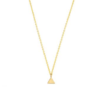 Preview: Stilvolle, goldene Halskette mit schlichtem, fein-gearbeitetem Dreieck als Anhänger. Krinaki Goldschmuck wird in in eigener Werkstatt in Athen handgefertigt. Jetzt versandkostenfrei im Perlenmarkt OnlineShop bestellen!