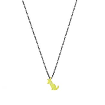 Diese zauberhafte Halskette aus geschwärztem Sterling Silber von Krinaki Jewelry mit verspieltem kleinem Hündchen aus Gold wartet schon im Perlenmarkt OnlineShop auf Dich! Jetzt entdecken!