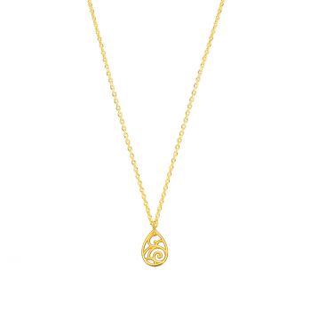 Die stilvolle Halskette von Krinaki Jewelry mit wunderschönem, anmutigem Tropfen-Anhänger mit filigranen Ranken wartet schon im Perlenmarkt OnlineShop auf Dich! Jetzt entdecken!