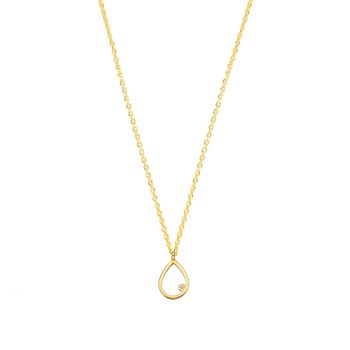 Die elegante, filigrane Halskette hat einen feinen, goldenen Tropfen-Anhänger mit funkelndem kleinem Diamant. Krinaki Goldschmuck wird in in eigener Werkstatt in Athen handgefertigt. Jetzt versandkostenfrei im Perlenmarkt OnlineShop bestellen!