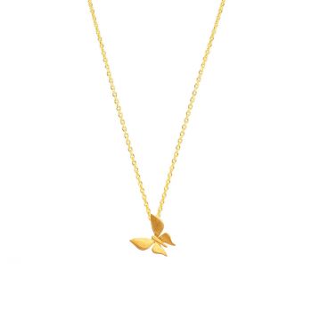 Die fantastische, goldene Halskette von Krinaki Jewelry mit wunderschönem Schmetterling im Flug als Anhänger wartet schon im Perlenmarkt OnlineShop auf Dich! Jetzt entdecken!