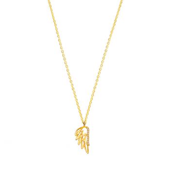 Filigrane Gold-Halskette mit fein ausgearbeitetem, funkelndem Flügel als Anhänger. Krinaki Goldschmuck wird in in eigener Werkstatt in Athen handgefertigt. Jetzt versandkostenfrei im Perlenmarkt OnlineShop bestellen!