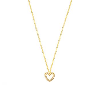 Die romantische Halskette von Krinaki mit süßem kleinem Herz-Anhänger, besetzt mit Zirkonias wartet schon im Perlenmarkt OnlineShop auf Dich! Jetzt entdecken!