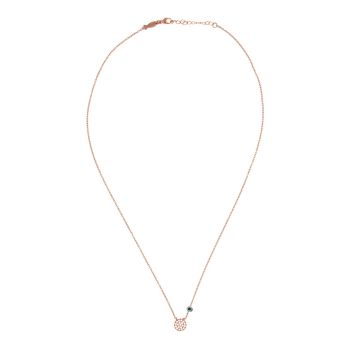 Preview: Die fantastische Halskette mit rundem Anhänger aus rosévergoldetem Sterling Silber besetzt mit funkelnden Zirkonias wartet schon im Perlenmarkt OnlineShop auf Dich! Jetzt entdecken!