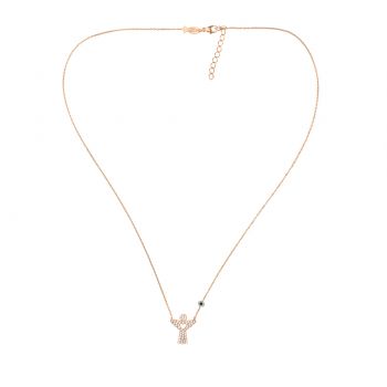 Preview: Herrliche Halskette aus rosévergoldetem Sterling Silber mit funkelndem Engels-Anhänger: Jetzt versandkostenfrei im Perlenmarkt OnlineShop bestellen!