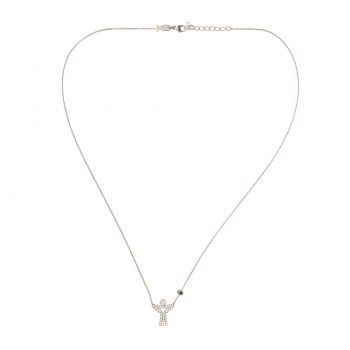 Herrliche Halskette aus rhodiniertem Sterling Silber mit funkelndem Engels-Anhänger: Jetzt versandkostenfrei im Perlenmarkt OnlineShop bestellen!
