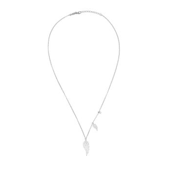 Die beschwingte Kurshuni Halskette mit funkelnden,  silbernen Engelsflügeln und kleinem Zirkonia-Anhänger wartet schon im Perlenmarkt OnlineShop auf Dich! Jetzt entdecken!