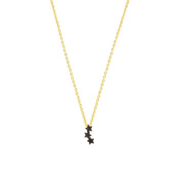 Die zauberhafte Halskette von Krinaki Jewelry mit drei verspielten, schwarz funkelnden Sternen wartet schon im Perlenmarkt OnlineShop auf Dich! Jetzt entdecken!
