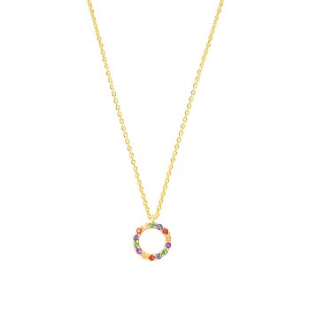Die zauberhaft sommerliche Halskette von Krinaki Jewelry mit farbenfrohen Mittsommerkranz aus bunt-funkelnden Edelsteinen wartet schon auf Dich! Jetzt im Perlenmarkt OnlineShop entdecken!