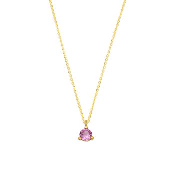 Preview: Die feine Halskette von Krinaki Jewelry mit funkelndem Pink Turmalin, gefasst in 14 Karat Gold,  wartet schon im Perlenmarkt OnlineShop auf Dich! Jetzt entdecken!