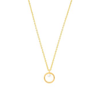 Die edle Halskette von Krinaki Jewelry mit elegantem, goldenem Ring mit Perle als Anhänger wartet schon im Perlenmarkt OnlineShop auf Dich! Jetzt entdecken!