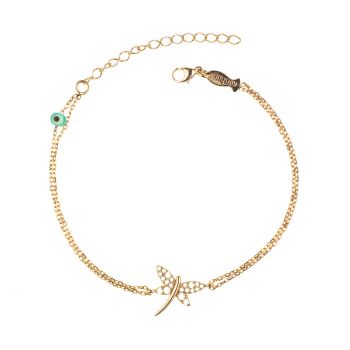 Zauberhaftes Armband mit feiner kleiner Libelle aus rosévergoldetem Sterling Silber und funkelnden Zirkonias. Kurshuni Schmuck wird in Istanbul handgefertigt. Jetzt versandkostenfrei im Perlenmarkt OnlineShop bestellen!