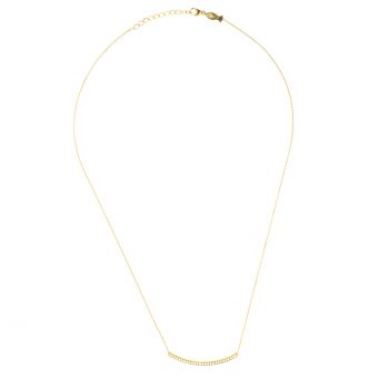 Elegante Halskette mit bezauberndem Bogen aus glitzernden Zirkonias, gefasst in vergoldetem Silber: Jetzt versandkostenfrei im Perlenmarkt OnlineShop bestellen!