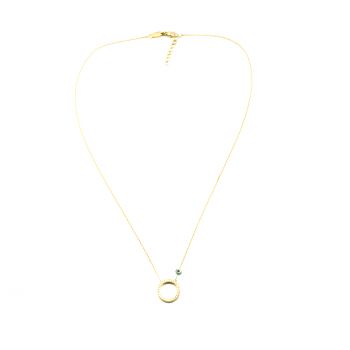 Großartige kleine Halskette mit glitzerndem Kreis-Anhänger aus vergoldetem Silber und Zirkonias: Jetzt versandkostenfrei im Perlenmarkt OnlineShop bestellen!