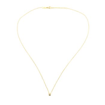 Zarte kleine Halskette mit glitzerndem Zirkonia-Anhänger mit goldener Fassung. Jetzt versandkostenfrei im Perlenmarkt OnlineShop bestellen!