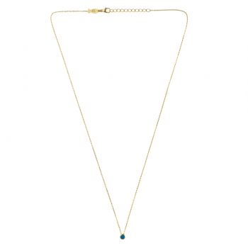 Zarte Halskette mit bezauberndem, kleinem Türkis-Anhänger mit goldener Fassung: Jetzt versandkostenfrei im Perlenmarkt OnlineShop!