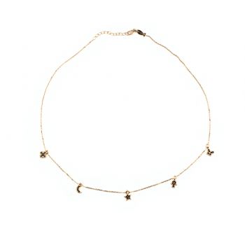 Bezaubernde Halskette aus rosévergoldetem Sterling Silber mit filigranen Anhängern: Jetzt versandkostenfrei im Perlenmarkt OnlineShop bestellen!