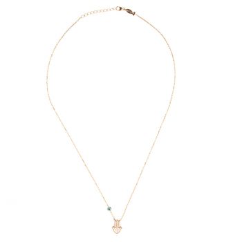 Preview: Fabelhafte Halskette mit Hand der Fatima aus rosévergoldetem Sterling Silber, besetzt mit Zirkonias: Jetzt versandkostenfrei im Perlenmarkt OnlineShop!