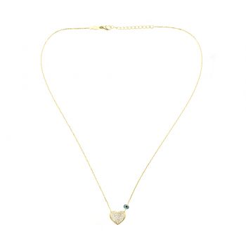 Romantische Halskette aus vergoldetem Silber mit glitzerndem, konkavem Herz-Anhänger: Jetzt versandkostenfrei im Perlenmarkt OnlineShop bestellen!