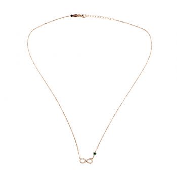 Preview: Unendlich schöne Halskette aus rosévergoldetem Sterling Silber mit glitzernden Zirkonias: Jetzt versandkostenfrei im Perlenmarkt OnlineShop bestellen!