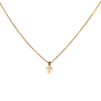 Kurshuni Halskette Kreuz mini Gold