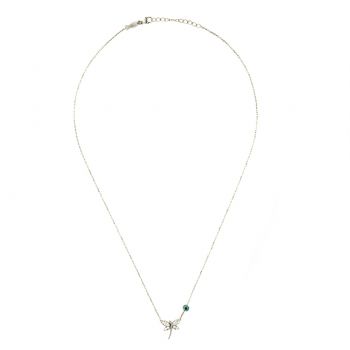 Verspielte Halskette mit wunderschöner Libelle aus Sterling Silber und glitzernden Zirkonias: Jetzt versandkostenfrei im Perlenmarkt OnlineShop!