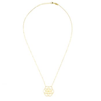 Preview: Fabelhafte Kurshuni Halskette mit Seed of Life Anhänger aus vergoldetem, zirkonia-besetztem Sterling Silber: Jetzt versandkostenfrei im Perlenmarkt OnlineShop!