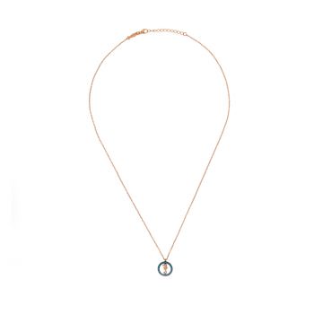 Preview: Entzückende Kurshuni Halskette aus rosévergoldetem Silber und Türkis mit bezauberndem Seepferdchen: Jetzt versandkostenfrei im Perlenmarkt OnlineShop bestellen!