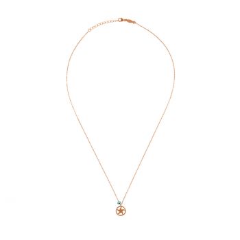 Preview: Feine kleine Kurshuni Halskette mit entzückendem Seestern aus rosévergoldetem Sterling Silber: Jetzt im Perlenmarkt OnlineShop bestellen!