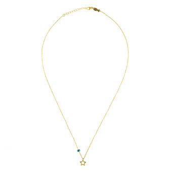 Großartige kleine Kurshuni Halskette mit filigranem Stern aus vergoldetem Sterling Silber: Jetzt versandkostenfrei im Perlenmarkt OnlineShop bestellen!