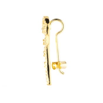 Preview: Wunderschöner Ohrring mit verspielter Efeu-Ranke aus vergoldetem Sterling Silber mit glitzernden Zirkonias: Jetzt versandkostenfrei im Perlenmarkt OnlineShop!