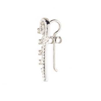 Wunderschöner  Ohrring mit verspielter Efeu-Ranke aus rhodiniertem Sterling Silber mit  Zirkonias: Jetzt versandkostenfrei im Perlenmarkt OnlineShop bestellen!