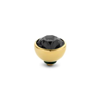 Funkelnder MelanO Twisted Ringaufsatz mit Zirkonia in transparentem Schwarz und goldener Fassung, kombinierbar mit allen MelanO Twisted Ringen. Der MelanO Twisted Aufsatz wird auf den Ring geschraubt und ist austauschbar. Jetzt im Perlenmarkt OnlineShop!
