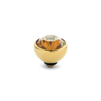 Funkelnder Ringaufsatz mit champagner-farbenem Zirkonia und goldener Edelstahl-Fassung für alle Twisted Ringe. Der Aufsatz wird auf den Ring geschraubt und kann ausgetauscht werden. MelanO Twisted Schmuck jetzt versandkostenfrei im Perlenmarkt OnlineShop!